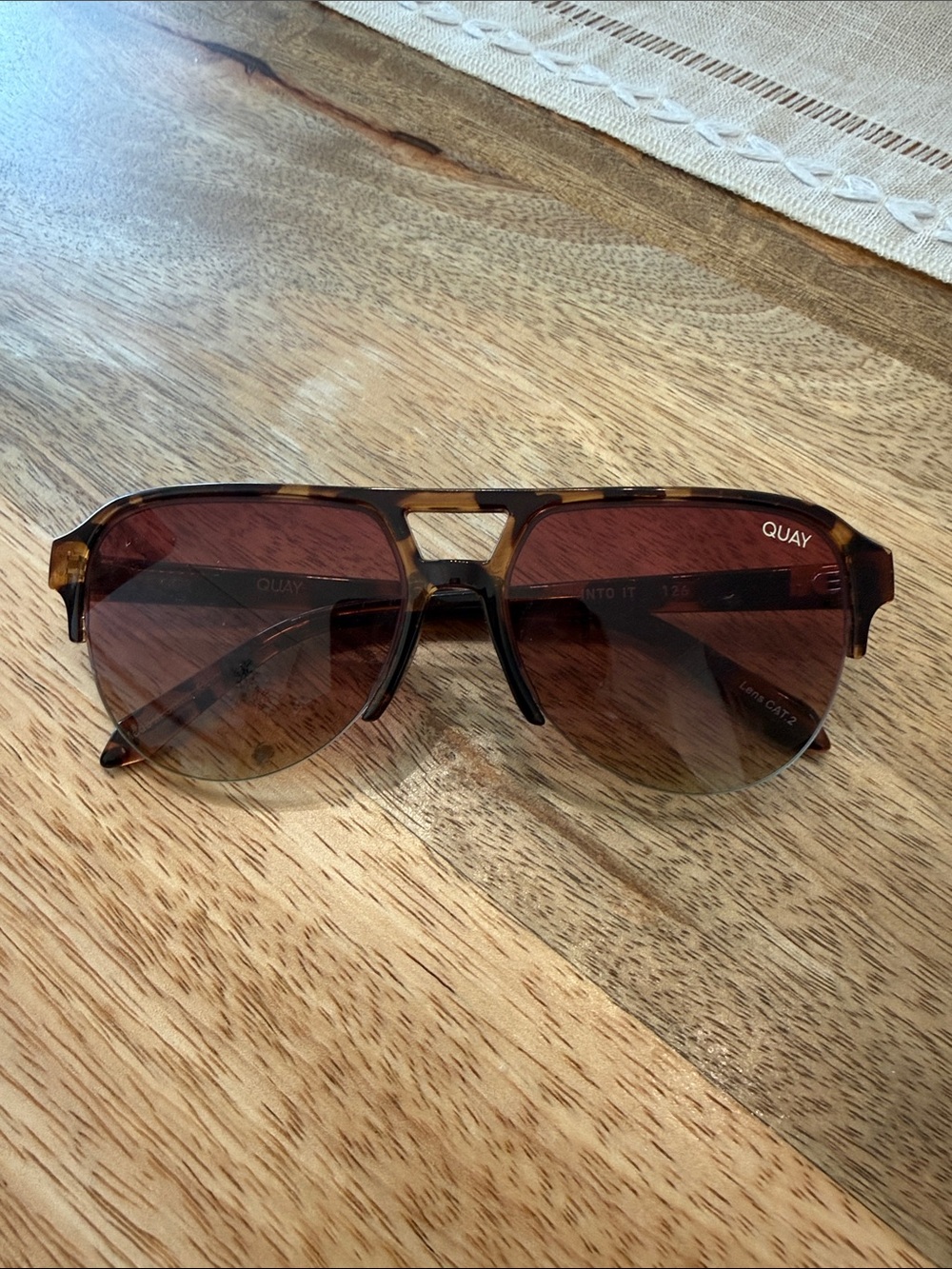 Quay Australia Tortoiseshell Frame Sunglasses with Brown Gradient Lenses